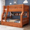 Modern double wooden kids bunk bed