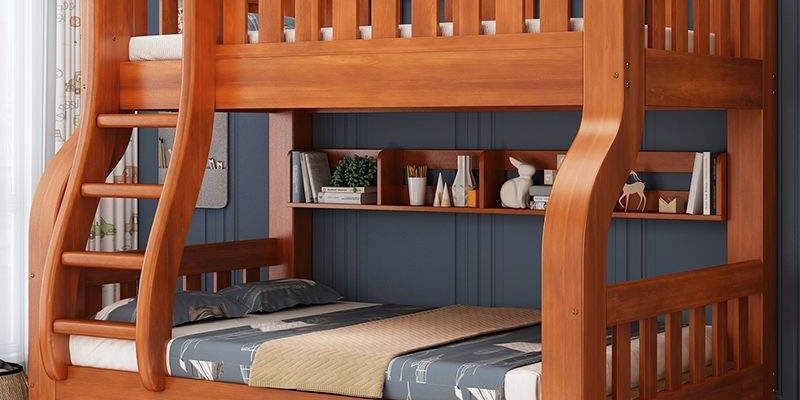 Modern double wooden kids bunk bed