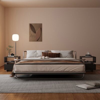 Modern Stainless Steel Double Bed Frame