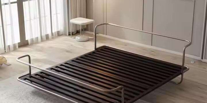 Modern Stainless Steel Double Bed Frame