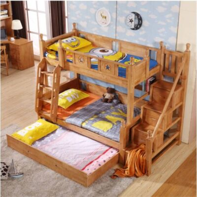 Rustic solid wood bunk beds