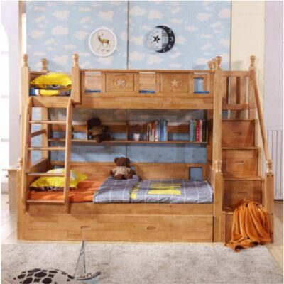 Rustic solid wood bunk beds